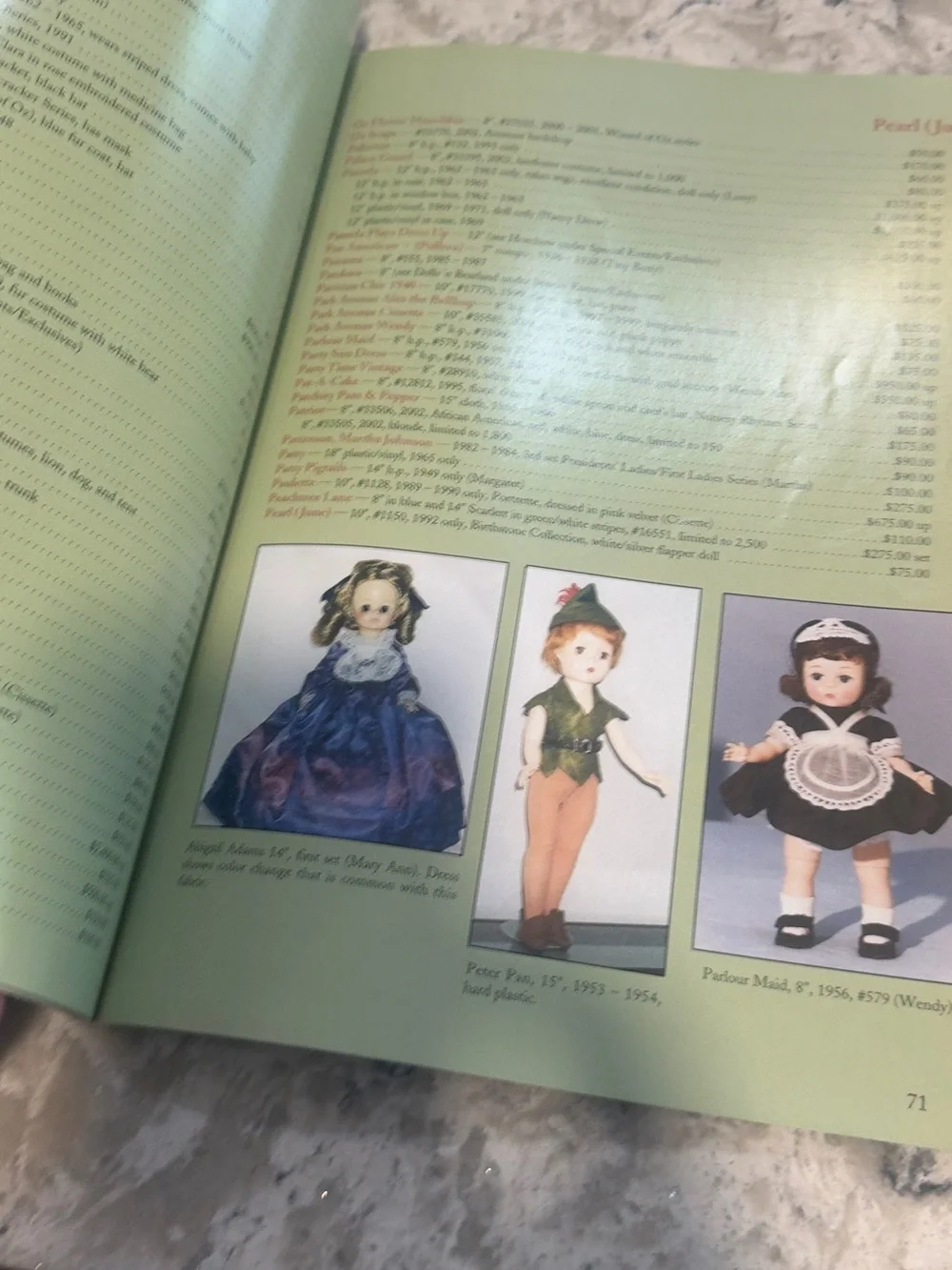 Madame Alexander Bright Yellow Collector's Dolls Book
